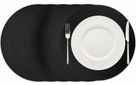 Sets de Table Cooinglife - Cuir vegan - Noir - ø 38 cm - 6 pièces