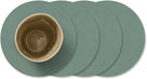 Dessous de Verre LIND DNA Nupo - Cuir - Vert pastel - ø 10 cm - 4 pièces