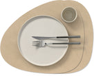 Sets de table LIND DNA Nupo - Cuir - Sable - Courbé - 44 x 37 cm - 2 Pièces