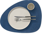 Sets de table LIND DNA Hippo - Cuir - Bleu marine - Courbé - 44 x 37 cm - 2 pièces