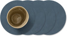Dessous de Verre LIND DNA Nupo - Cuir - Bleu foncé - ø 10 cm - 4 pièces