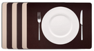 Sets de Table Cookinglife - Double face - Cuir vegan - Marron / Sable 46 x 33 cm - 6 pièces