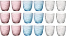 Gobelets à eau colorés - Ensemble de verres Bormioli Rocco Slot - 18 pièces