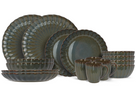 Service de vaisselle Cosy & Trendy Astera Ocean 16 pièces / 4 personnes - 4 Assiette plates, 4 assiettes creuses, 4 bols en 4 tasses