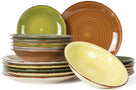 Service de vaisselle Studio tavola Deep Forest - 18 pièces / 6 personnes - 6 Assiette plates, 6 assiettes creuses en 6 assiettes à petit-déjeuner