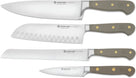 Ensemble de couteaux Wusthof Classic Couteau de chef Santoku Couteau à pain Couteau d'office - Velvet Oyster 4 pièces