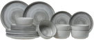 Service de vaisselle Cosy & Trendy Baltic Grey 18 pièces / 6 personnes - 6 Assiette plates, 6 assiettes à petit-déjeuner en 6 bols