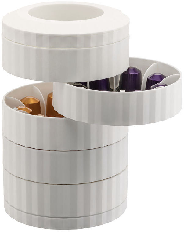 Alessi Machine à café Plisse + Porte Capsules - blanc