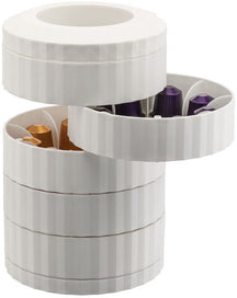 Alessi Machine à café Plisse + Porte Capsules - blanc