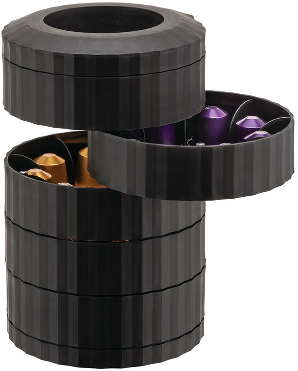 Alessi Porte-capsules plissé - Noir - MDL19