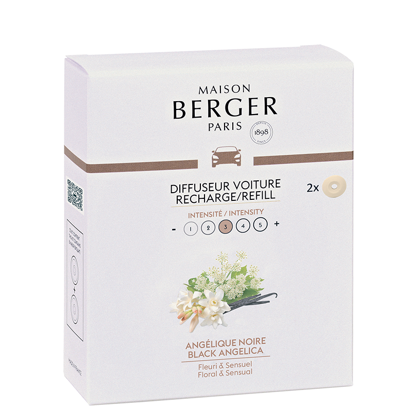 Recharge Maison Berger - pour parfum de voiture - Black Angelica - 2 pièces