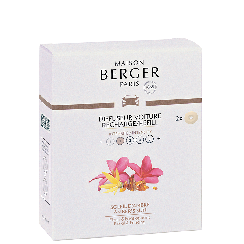 Recharge Maison Berger - pour parfum de voiture - Amber's Sun - 2 pièces