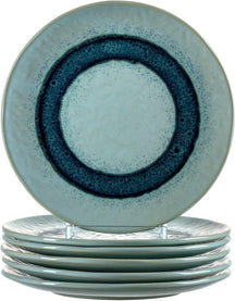 Leonardo Service de Vaisselle Matera (Assiettes plates + Assiettes petit-déjeuner + Bols) - Bleu - 18 pièces / 6 personnes