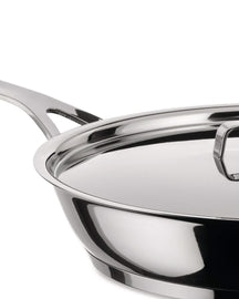 Poêle à frire Alessi Pots&amp;Pans - AJM110/24 - ø 24 cm - par Jasper Morrison - sans revêtement antiadhésif