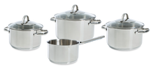 Ensemble de casseroles BK Essentials en acier inoxydable 4 pièces.