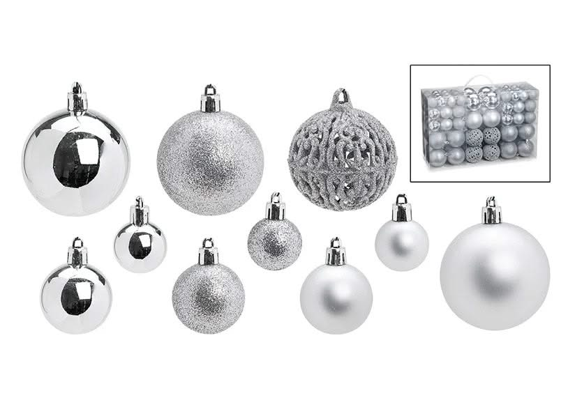 Set Boules de Noël Sareva Argent ø 3, 4 et 6 cm - 100 pièces