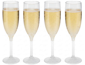 Verres à champagne Cookinglife en plastique - CampVibe - Extérieur - Incassables - 165 ml - Lot de 4