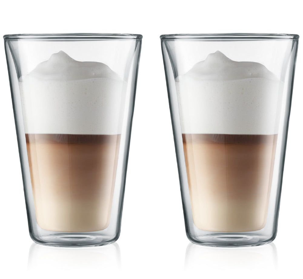 Verre à latte macchiato Bodum à double paroi Canteen - Valve brevetée - 400 ml - 2 pièces