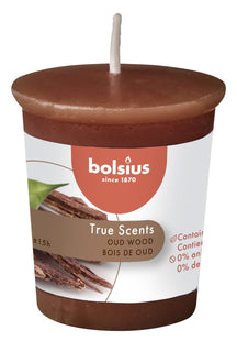 Bougie parfumée Bolsius / Recharge - pour porte-bougie - True Scents Oud Wood - 5 cm / ø 4,5 cm