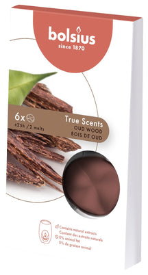 Bolsius Wax Melts True Scents Oud Wood - 6 Pièces