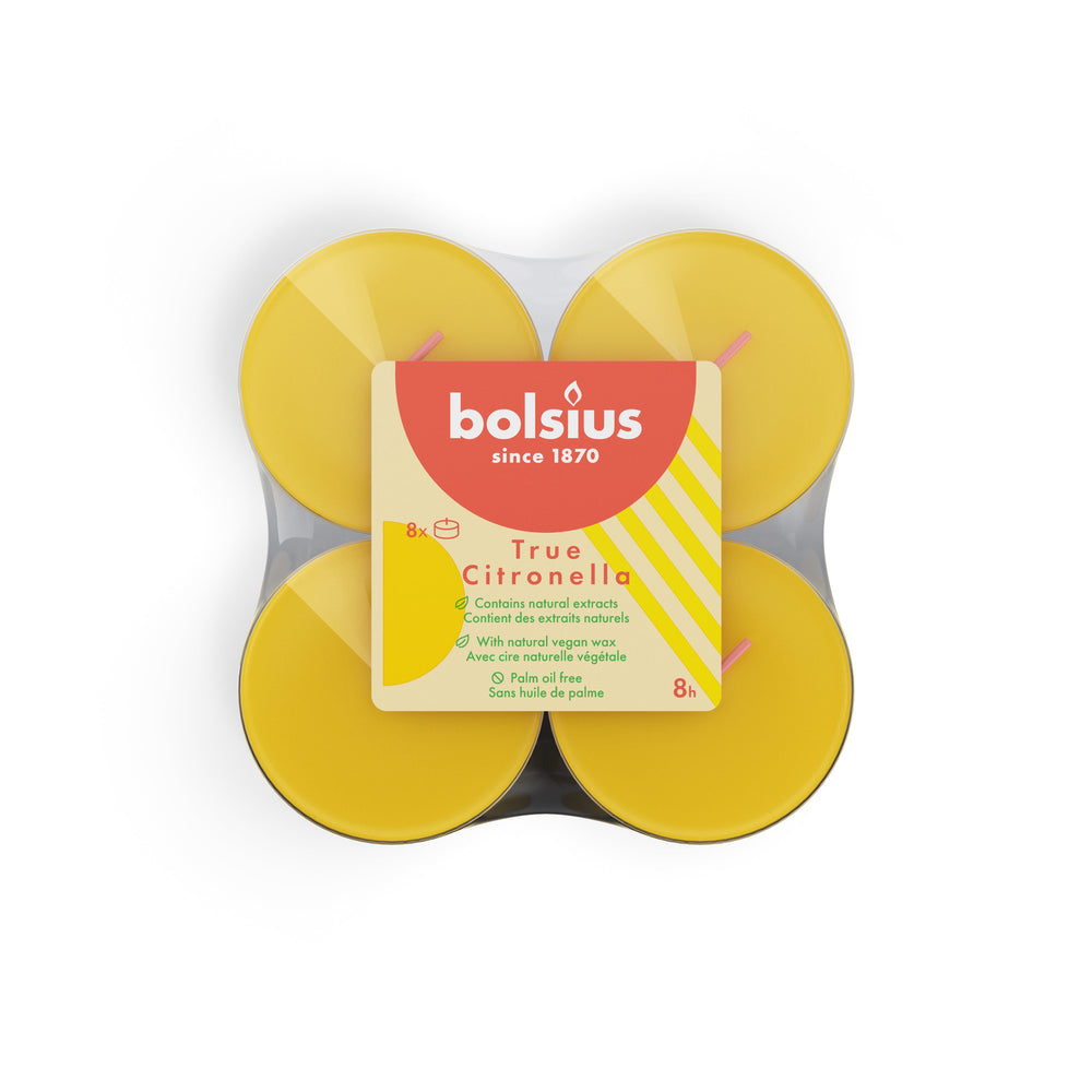 Bougie Maxi Bolsius True Citronnelle - 8 pièces