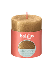 Bougie cylindrique Bolsius Shimmer Gold - 8 cm / ø 7 cm