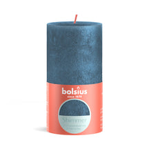 Bougie cylindrique Bolsius Shimmer Bleu - 13 cm / ø 7 cm