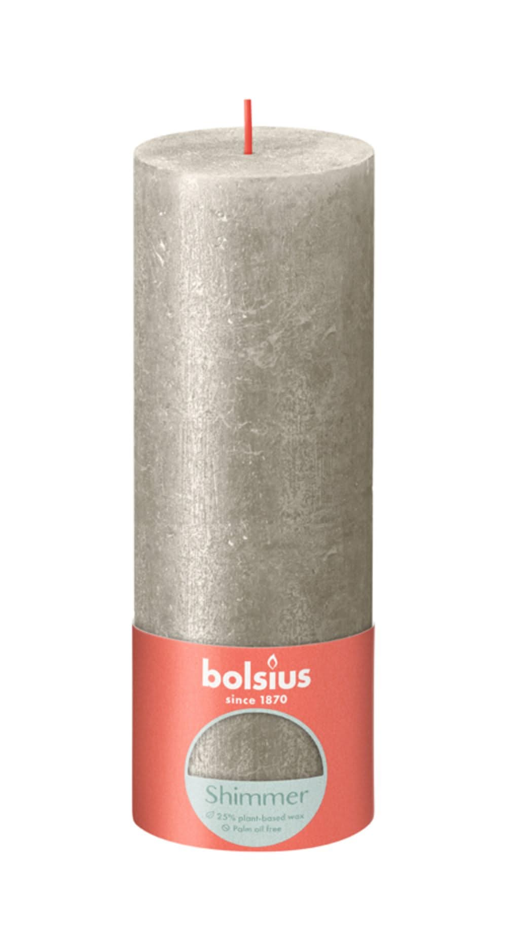 Bougie cylindrique Bolsius Shimmer Champagne - 19 cm / ø 7 cm