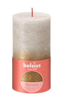 Bougie cylindrique Bolsius Sunset Sandy Grey - 13 cm / ø 7 cm