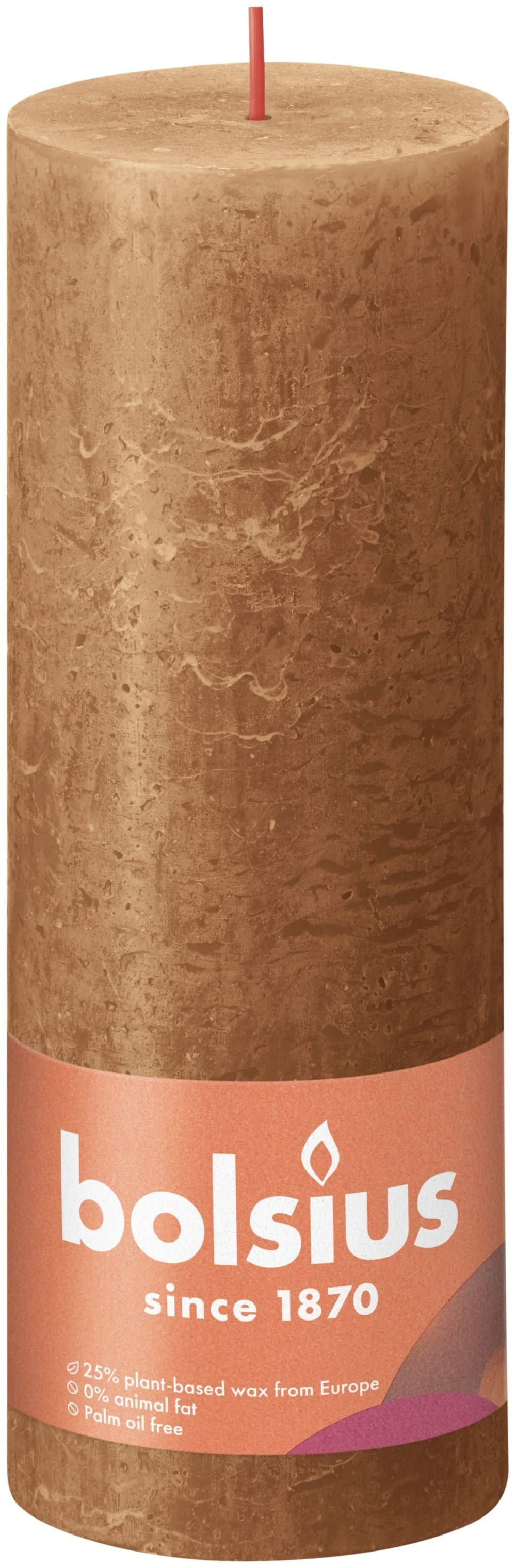 Bougie cylindrique rustique Bolsius Spice Brown - 19 cm / ø 7 cm