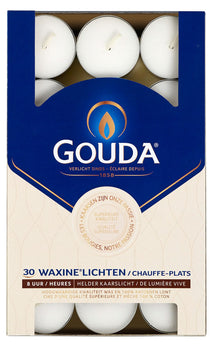 Bougies chauffe-plat Gouda Blanc - 30 pièces