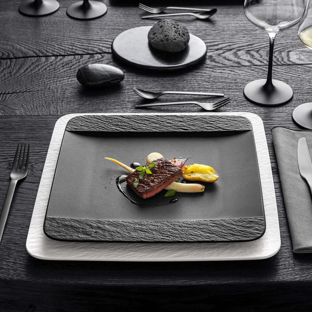 Assiette de dîner Villeroy & Boch Manufacture Rock - Noir - 28 x 28 cm