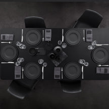 Service de vaisselle Villeroy & Boch Manufacture Rock - Noir - 12 pièces / 4 personnes - 4 Assiette plates, 4 assiettes à petit-déjeuner en 4 assiettes creuses