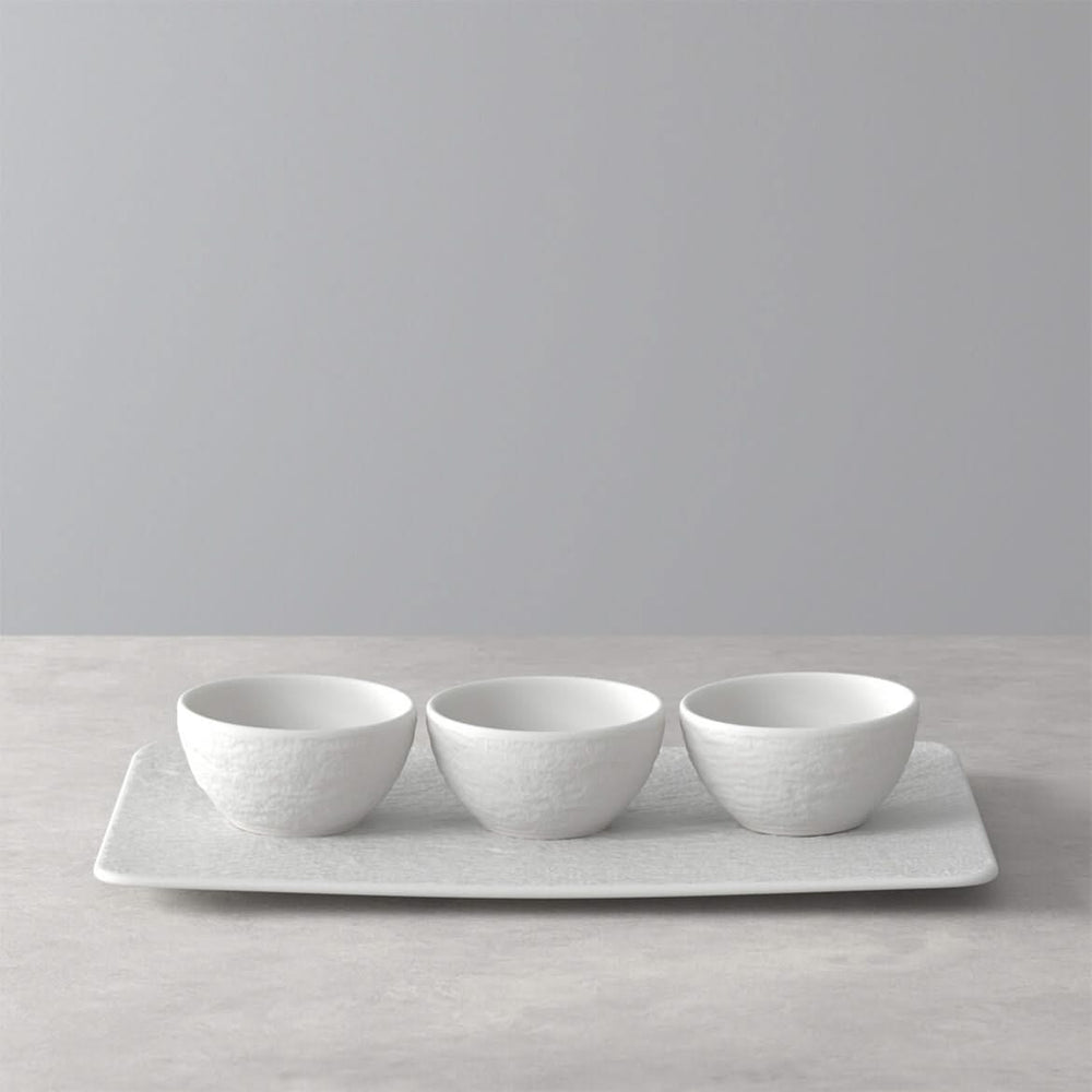 Ensemble de petits bols Villeroy & Boch Manufacture Rock - Blanc - 4 pièces