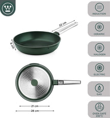 Ensemble de poêles Westinghouse Performance ø 24 et 28 cm - Vert - Induction et toutes autres sources de chaleur