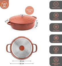 Ensemble de casseroles Westinghouse Performance - Rouge - 8 casseroles - Ensemble de casseroles complet - Induction et toutes autres sources de chaleur