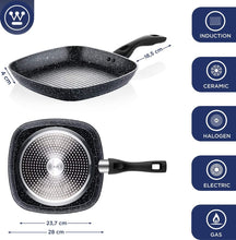 Ensemble de poêles Westinghouse Black Marble (poêle grill de 28 cm + poêle wok de ø 30 cm) - Induction et toutes autres sources de chaleur