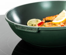 Ensemble de casseroles Westinghouse Performance (poêle wok + poêle grill) ø 28 cm - Vert - Induction et toutes autres sources de chaleur