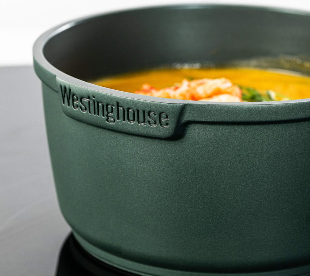 Ensemble de casseroles Westinghouse Performance (Poêle ø 24 et 28 cm + Casserole ø 18 cm) - Vert - Induction et toutes autres sources de chaleur