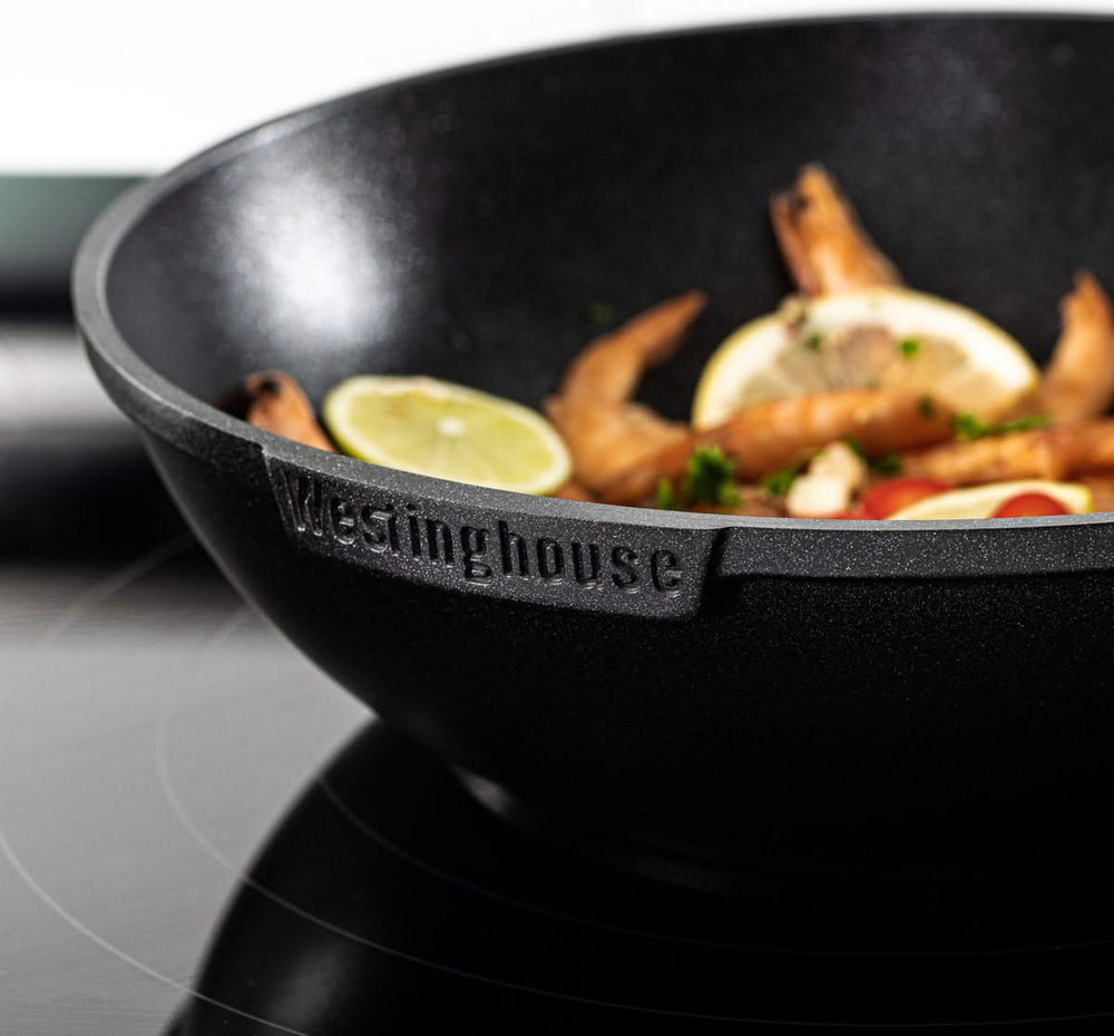 Ensemble de casseroles Westinghouse Performance (poêle wok + poêle grill) ø 28 cm - Noir - Induction et toutes autres sources de chaleur