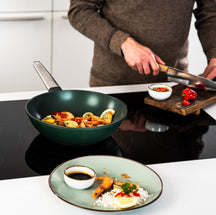 Ensemble de casseroles Westinghouse Performance (poêle wok + poêle grill) ø 28 cm - Vert - Induction et toutes autres sources de chaleur