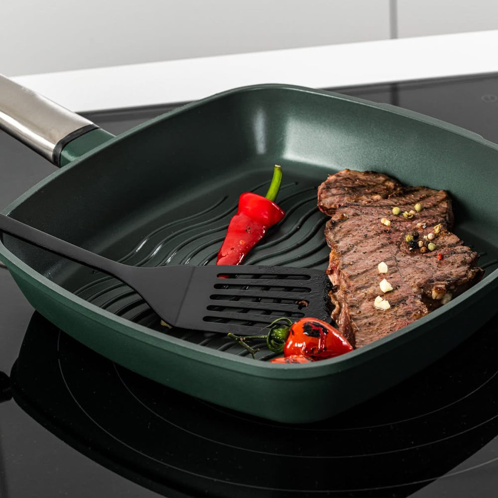 Ensemble de casseroles Westinghouse Performance (poêle wok + poêle grill) ø 28 cm - Vert - Induction et toutes autres sources de chaleur