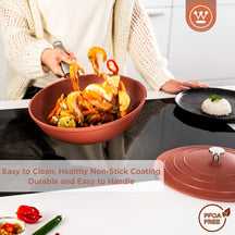 Ensemble de casseroles Westinghouse Performance (poêle wok + poêle grill) ø 28 cm - Rouge - Induction et toutes autres sources de chaleur