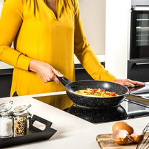 Ensemble de casseroles Westinghouse Black Marble (wok + poêle ø 30 cm + cocotte ø 28 cm) - Induction et toutes autres sources de chaleur