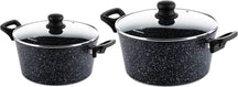 Ensemble de casseroles Westinghouse Black Marble ø 24 et 28 cm - Induction et toutes autres sources de chaleur