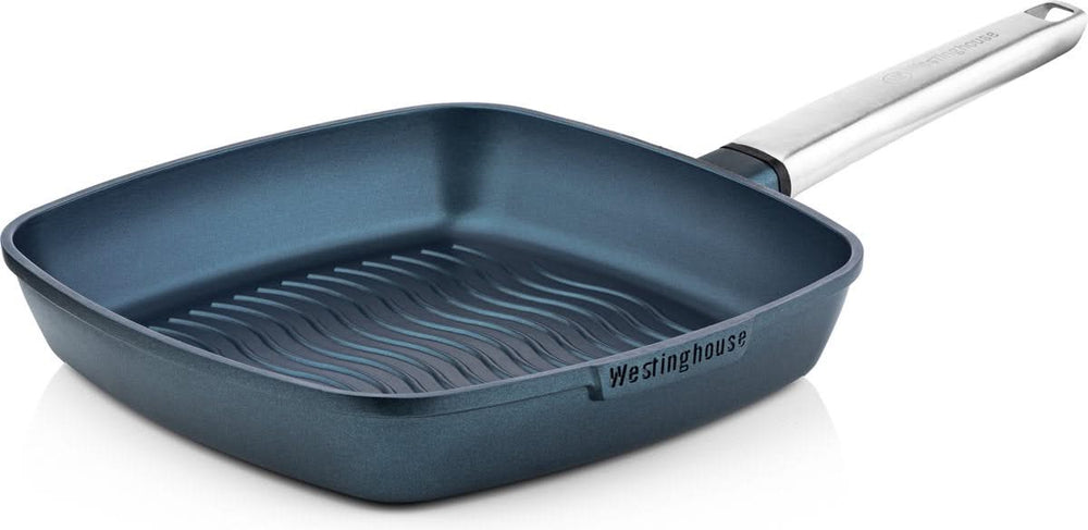 Ensemble de casseroles Westinghouse Performance (poêle wok + poêle grill) ø 28 cm - Bleu - Induction et toutes autres sources de chaleur