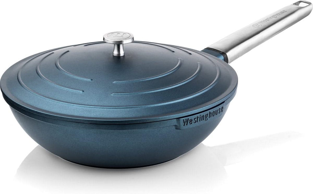 Ensemble de casseroles Westinghouse Performance (poêle wok + poêle grill) ø 28 cm - Bleu - Induction et toutes autres sources de chaleur