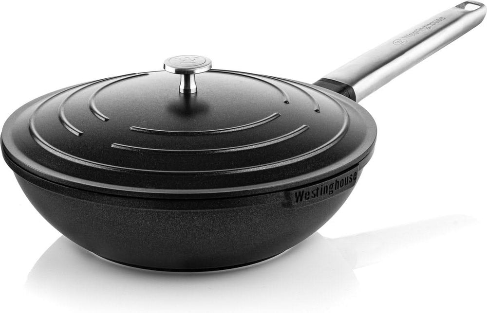 Ensemble de casseroles Westinghouse Performance (poêle wok + poêle grill) ø 28 cm - Noir - Induction et toutes autres sources de chaleur