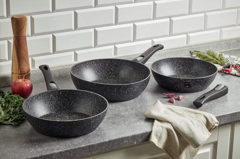 Poêle Resto Kitchenware Leo ø 24 + 26 + 28 cm - Induction et toutes autres sources de chaleur