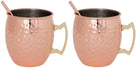 Verres à cocktail Moscow Mule avec pailles - Cozy Trendy- 450 ml - Cuivre martelé - 2 pièces